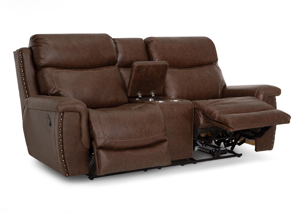 Franklin Furniture - 648 Brixton 2 Piece Power Manual Reclining Living Room Set in Holster Vintage Brown - 64842-83-BROWN-2SET - GreatFurnitureDeal