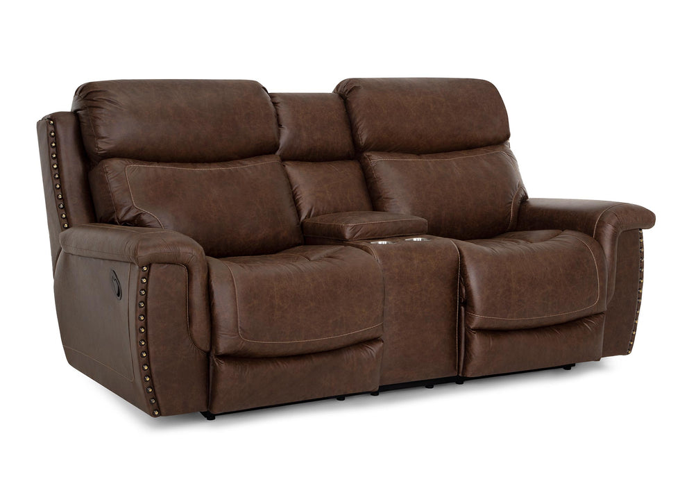 Franklin Furniture - 648 Brixton 2 Piece Power Manual Reclining Living Room Set in Holster Vintage Brown - 64842-83-BROWN-2SET - GreatFurnitureDeal