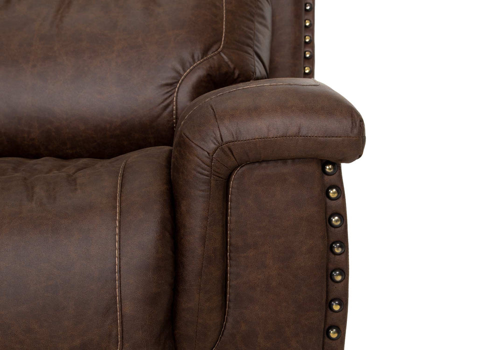 Franklin Furniture - 648 Brixton Manual Reclining Console Loveseat in Holster Vintage Brown - 64834-BROWN - GreatFurnitureDeal