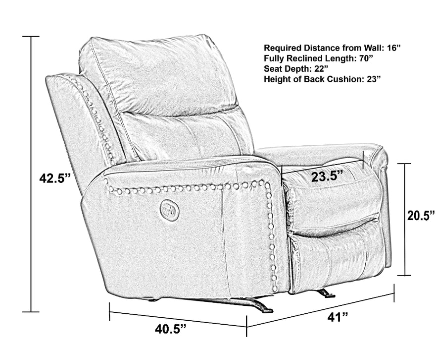 Catnapper - Ceretti Power Wall Hugger Recliner in Brown - 64880-4-BROWN - GreatFurnitureDeal