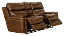 Catnapper - Ceretti Power Reclining Console Loveseat w-Storage & Cupholders in Brown - 64889-BROWN - GreatFurnitureDeal
