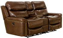 Catnapper - Ceretti Power Reclining Console Loveseat w-Storage & Cupholders in Brown - 64889-BROWN - GreatFurnitureDeal