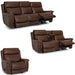 Franklin Furniture - 648 Brixton 3 Piece Power Manual Reclining Living Room Set in Holster Vintage Brown - 64842-83-BROWN-3SET - GreatFurnitureDeal