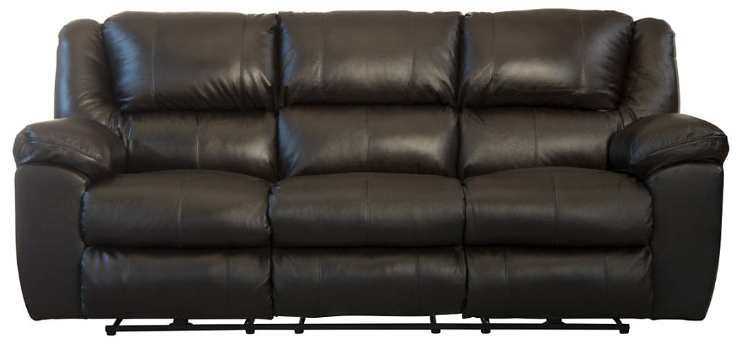 Catnapper - Transformer II Leather Ultimate Sofa w-3 Recliners & Drop Down Table in Chocolate - 49145-128429-Chocolate