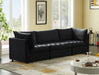 Meridian Furniture - Jacob 103" Black Velvet Upholstered 3pc. Sofa - 649Black-S103 - GreatFurnitureDeal