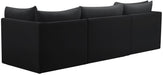 Meridian Furniture - Jacob 103" Black Velvet Upholstered 3pc. Sofa - 649Black-S103 - GreatFurnitureDeal