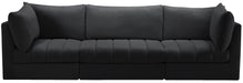Meridian Furniture - Jacob 103" Black Velvet Upholstered 3pc. Sofa - 649Black-S103 - GreatFurnitureDeal