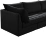 Meridian Furniture - Jacob 103" Black Velvet Upholstered 3pc. Sofa - 649Black-S103 - GreatFurnitureDeal