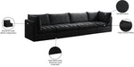 Meridian Furniture - Jacob 140" Black Velvet Upholstered 4pc. Sofa - 649Black-S140 - GreatFurnitureDeal