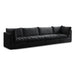 Meridian Furniture - Jacob 140" Black Velvet Upholstered 4pc. Sofa - 649Black-S140 - GreatFurnitureDeal