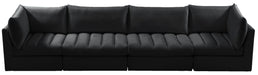 Meridian Furniture - Jacob 140" Black Velvet Upholstered 4pc. Sofa - 649Black-S140 - GreatFurnitureDeal