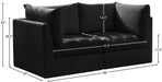Meridian Furniture - Jacob 66" Black Velvet Upholstered 2pc. Loveseat - 649Black-S66 - GreatFurnitureDeal