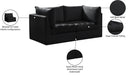 Meridian Furniture - Jacob 66" Black Velvet Upholstered 2pc. Loveseat - 649Black-S66 - GreatFurnitureDeal