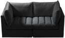 Meridian Furniture - Jacob 66" Black Velvet Upholstered 2pc. Loveseat - 649Black-S66 - GreatFurnitureDeal