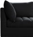 Meridian Furniture - Jacob 103" Black Velvet Upholstered 4pc. Sectional - 649Black-Sec4A - GreatFurnitureDeal