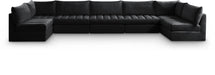 Meridian Furniture - Jacob 177" Black Velvet Upholstered 7pc. Sectional - 649Black-Sec7C - GreatFurnitureDeal