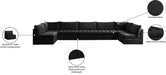 Meridian Furniture - Jacob 177" Black Velvet Upholstered 7pc. Sectional - 649Black-Sec7C - GreatFurnitureDeal