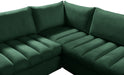 Meridian Furniture - Jacob 107" Green Velvet Upholstered 5pc. Sectional - 649Green-Sec5B - GreatFurnitureDeal