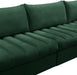Meridian Furniture - Jacob 107" Green Velvet Upholstered 5pc. Sectional - 649Green-Sec5B - GreatFurnitureDeal