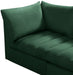 Meridian Furniture - Jacob 140" Green Velvet Upholstered 6pc. Sectional - 649Green-Sec6A - GreatFurnitureDeal