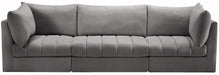 Meridian Furniture - Jacob 103" Grey Velvet Upholstered 3pc. Sofa - 649Grey-S103 - GreatFurnitureDeal