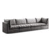 Meridian Furniture - Jacob 140" Grey Velvet Upholstered 4pc. Sofa - 649Grey-S140 - GreatFurnitureDeal