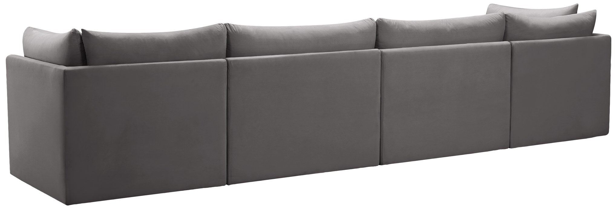 Meridian Furniture - Jacob 140" Grey Velvet Upholstered 4pc. Sofa - 649Grey-S140 - GreatFurnitureDeal