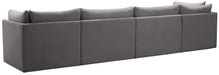 Meridian Furniture - Jacob 140" Grey Velvet Upholstered 4pc. Sofa - 649Grey-S140 - GreatFurnitureDeal