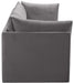 Meridian Furniture - Jacob 140" Grey Velvet Upholstered 4pc. Sofa - 649Grey-S140 - GreatFurnitureDeal