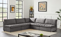 Meridian Furniture - Jacob 107" Grey Velvet Upholstered 5pc. Sectional - 649Grey-Sec5B - GreatFurnitureDeal