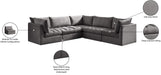 Meridian Furniture - Jacob 103" Grey Velvet Upholstered 5pc. Sectional - 649Grey-Sec5C - GreatFurnitureDeal