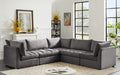 Meridian Furniture - Jacob 103" Grey Velvet Upholstered 5pc. Sectional - 649Grey-Sec5C - GreatFurnitureDeal