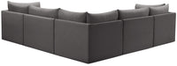 Meridian Furniture - Jacob 103" Grey Velvet Upholstered 5pc. Sectional - 649Grey-Sec5C - GreatFurnitureDeal
