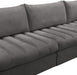 Meridian Furniture - Jacob 140" Grey Velvet Upholstered 6pc. Sectional - 649Grey-Sec6A - GreatFurnitureDeal