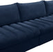 Meridian Furniture - Jacob 140" Navy Velvet Upholstered 5pc. Sectional - 649Navy-Sec5A - GreatFurnitureDeal