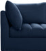 Meridian Furniture - Jacob 140" Navy Velvet Upholstered 8pc. Sectional - 649Navy-Sec8A - GreatFurnitureDeal