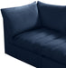 Meridian Furniture - Jacob 140" Navy Velvet Upholstered 8pc. Sectional - 649Navy-Sec8A - GreatFurnitureDeal