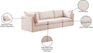 Meridian Furniture - Jacob 103" Pink Velvet Upholstered 3pc. Sofa - 649Pink-S103 - GreatFurnitureDeal