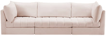 Meridian Furniture - Jacob 103" Pink Velvet Upholstered 3pc. Sofa - 649Pink-S103 - GreatFurnitureDeal