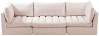 Meridian Furniture - Jacob 103" Pink Velvet Upholstered 3pc. Sofa - 649Pink-S103 - GreatFurnitureDeal