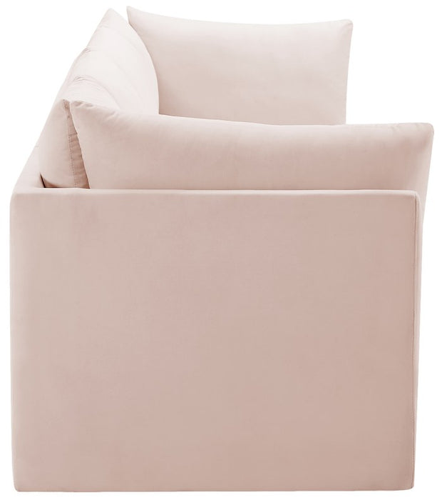 Meridian Furniture - Jacob 103" Pink Velvet Upholstered 3pc. Sofa - 649Pink-S103 - GreatFurnitureDeal