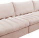 Meridian Furniture - Jacob 140" Pink Velvet Upholstered 5pc. Sectional - 649Pink-Sec5A - GreatFurnitureDeal