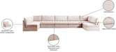 Meridian Furniture - Jacob 177" Pink Velvet Upholstered 7pc. Sectional - 649Pink-Sec7C - GreatFurnitureDeal