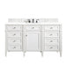 James Martin Furniture - Brittany 60" Single Vanity, Bright White w/ 3 CM White Zeus Quartz Top - 655-V60S-BW-3WZ - GreatFurnitureDeal