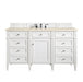 James Martin Furniture - Brittany 60" Single Vanity, Bright White w/ 3 CM Eternal Marfil Quartz Top - 655-V60S-BW-3EMR - GreatFurnitureDeal