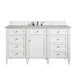 James Martin Furniture - Brittany 60" Single Vanity, Bright White w/ 3 CM Eternal Serena Quartz Top - 655-V60S-BW-3ESR - GreatFurnitureDeal