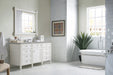 James Martin Furniture - Brittany 60" Single Vanity, Bright White w/ 3 CM Eternal Serena Quartz Top - 655-V60S-BW-3ESR - GreatFurnitureDeal