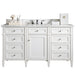 James Martin Furniture - Brittany 60" Single Vanity, Bright White w/ 3 CM Carrara Marble Top - 655-V60S-BW-3CAR - GreatFurnitureDeal