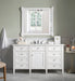 James Martin Furniture - Brittany 60" Single Vanity, Bright White w/ 3 CM Carrara Marble Top - 655-V60S-BW-3CAR - GreatFurnitureDeal