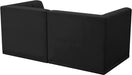 Meridian Furniture - Relax 68" Black Velvet Upholstered 2pc. Loveseat - 650Black-S68 - GreatFurnitureDeal